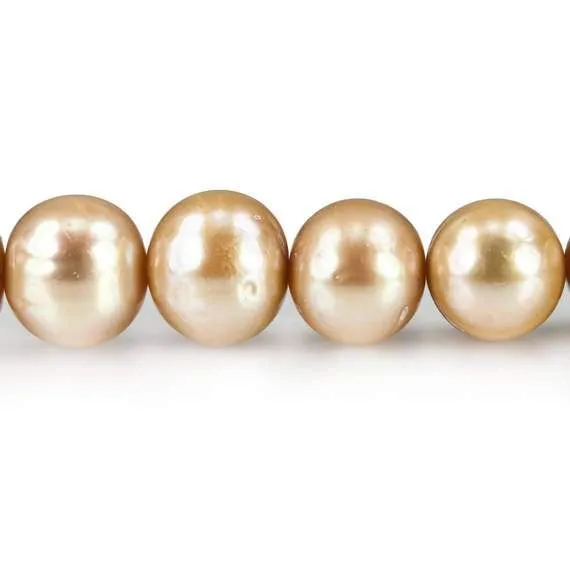 10-11mm Golden Off Round Freshwater Pearls 16  inch 42 pcs