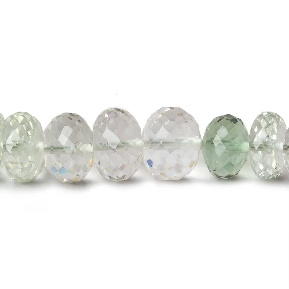 10mm Prasiolite Faceted Rondelles 16 inch 59 beads AA Grade