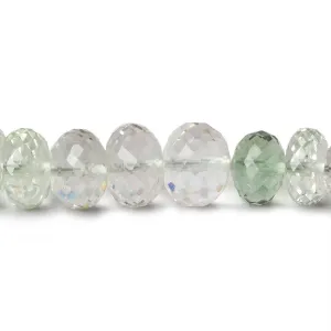 10mm Prasiolite Faceted Rondelles 16 inch 59 beads AA Grade