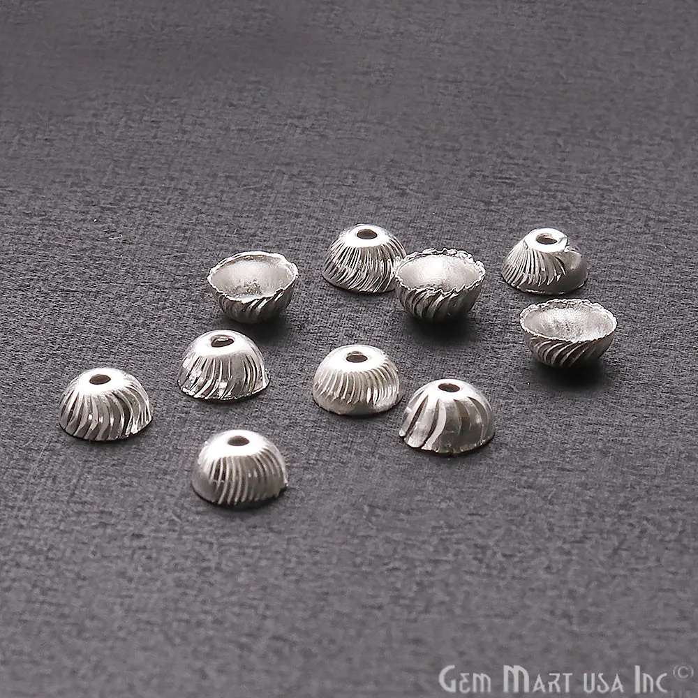 10pc Lot Bead Finding 5mm Semi Round Ball Jewelry Making Charm (Pick Your Plating)