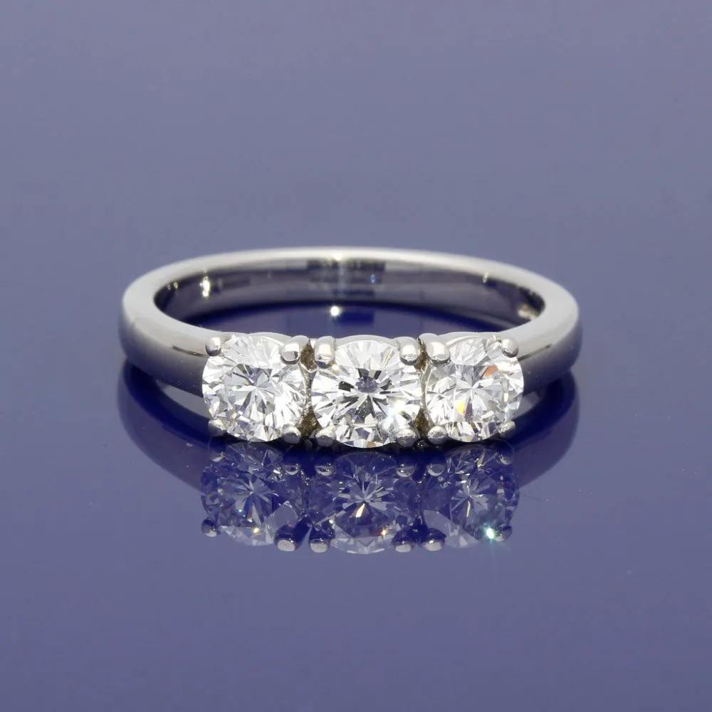 18ct White Gold Diamond Trilogy Ring