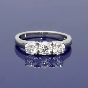 18ct White Gold Diamond Trilogy Ring