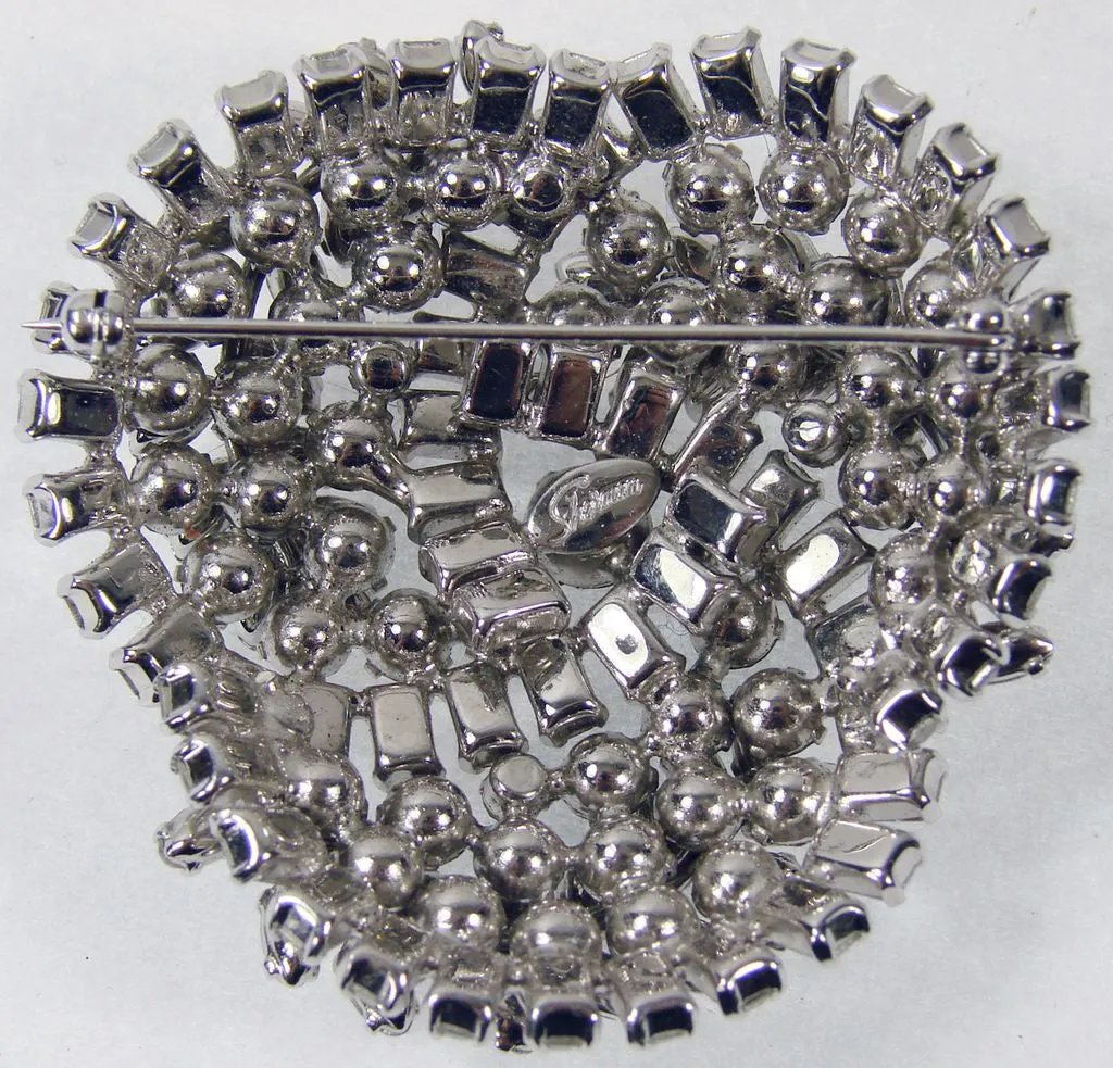 1950s Sherman Rhinestone Brooch Clear Rhinestone