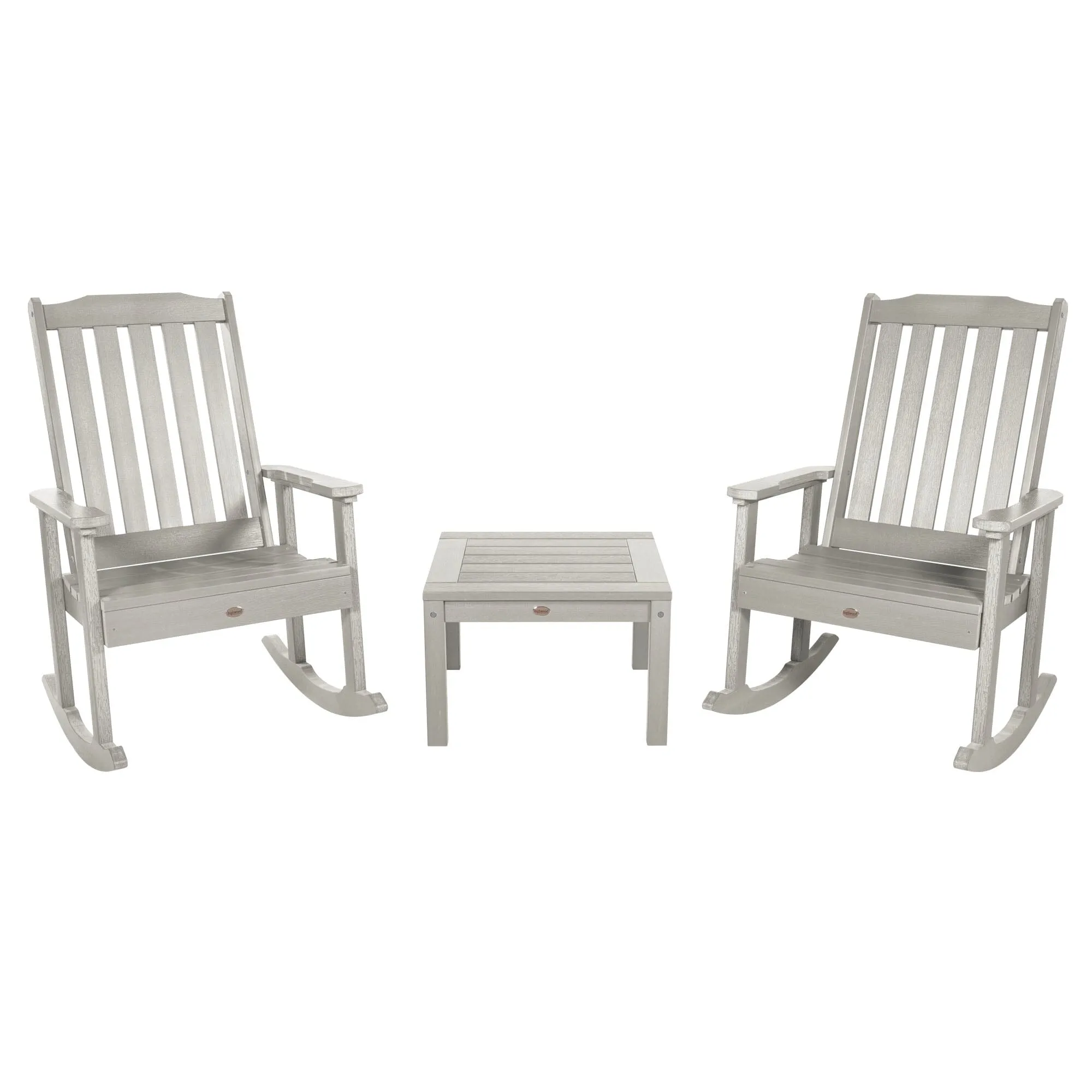 2 Lehigh Rocking Chairs with Adirondack Side Table