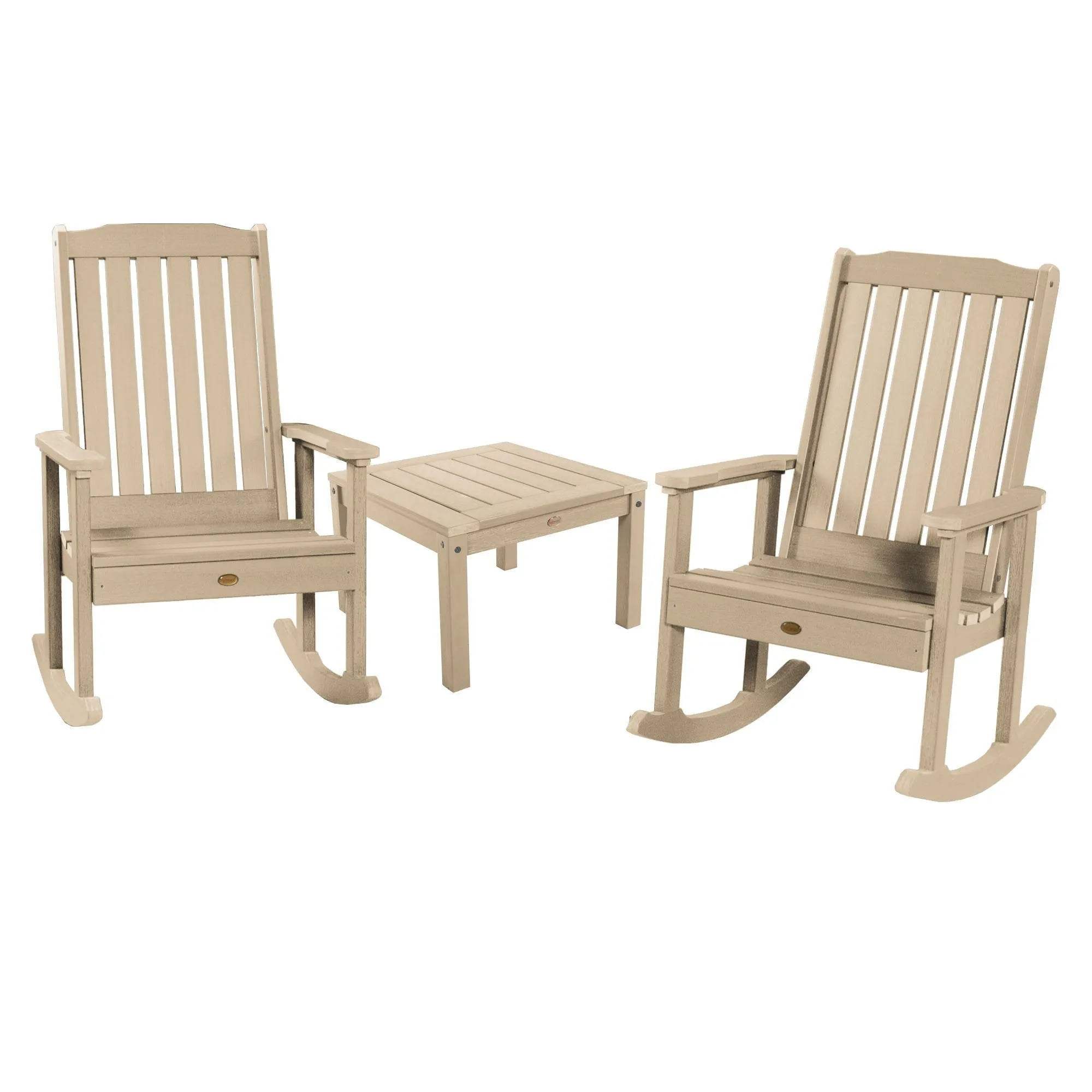 2 Lehigh Rocking Chairs with Adirondack Side Table