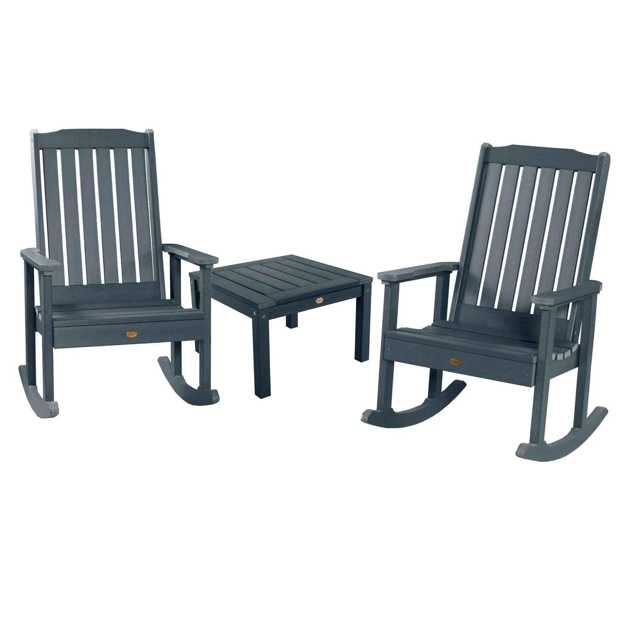 2 Lehigh Rocking Chairs with Adirondack Side Table