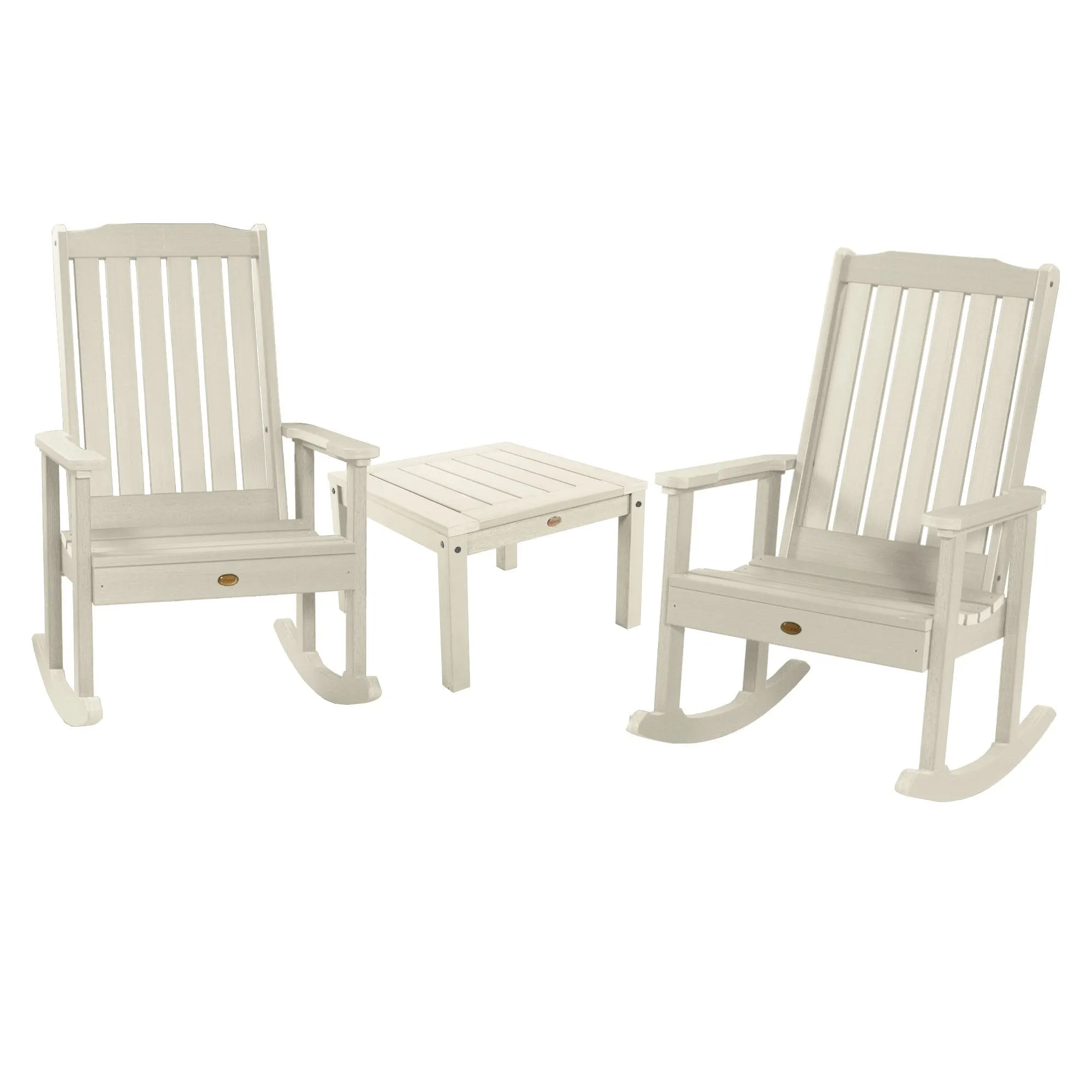 2 Lehigh Rocking Chairs with Adirondack Side Table