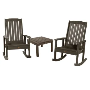 2 Lehigh Rocking Chairs with Adirondack Side Table