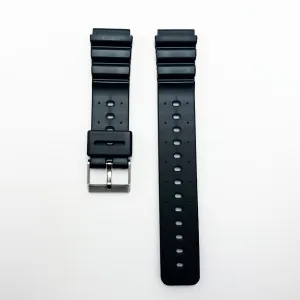 20 MM PVC Zig Zag Style Watch Band Black Color Quick Release Regular Size Watch Strap