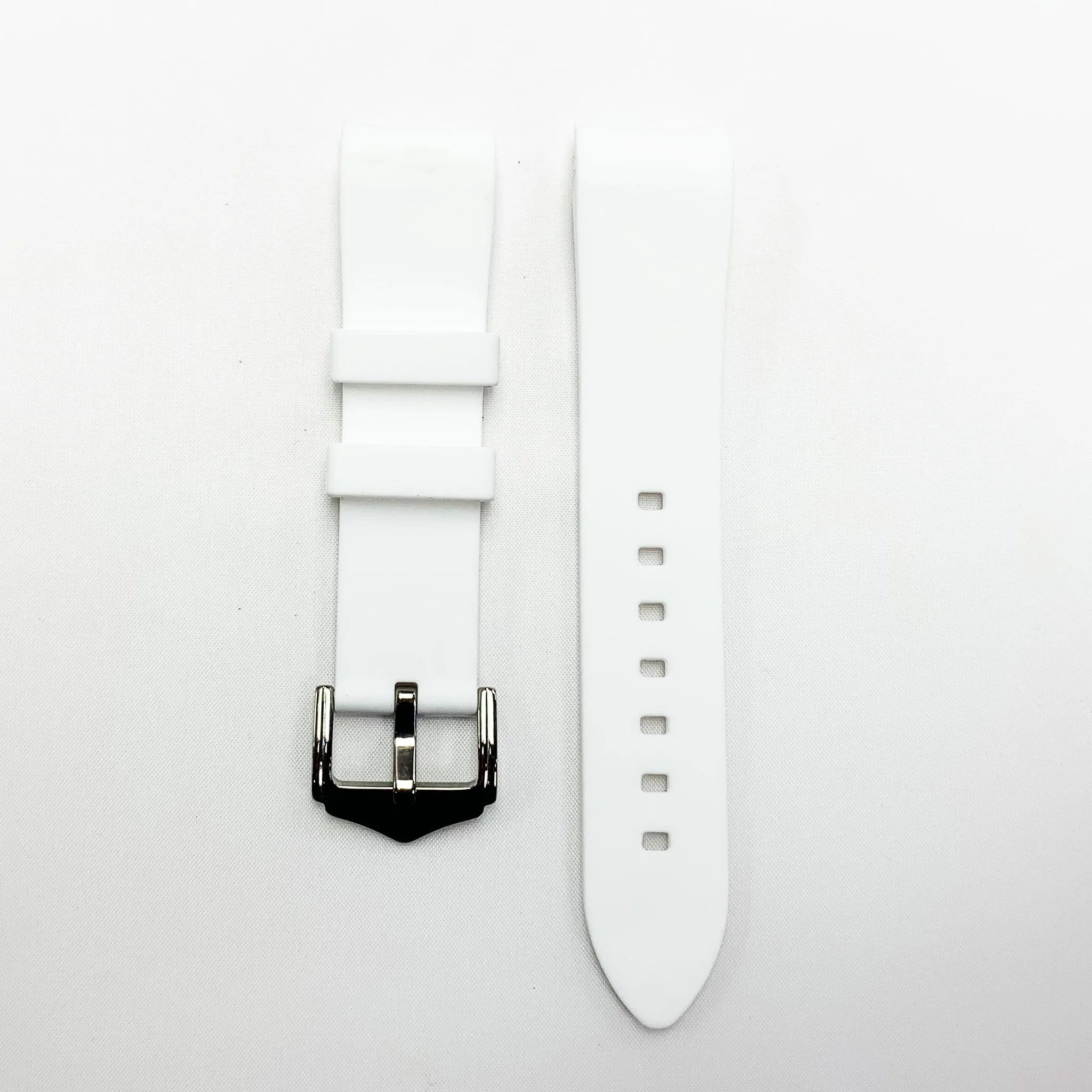 20 MM Special Curve White Color Silicone Quick Release Regular Size Watch Strap Steel HR