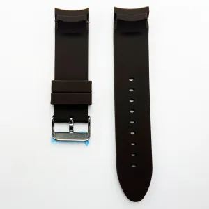 22 MM Silicone Curve Watch Band Coffee Color Quick Release Regular Size Watch Strap Steel HR