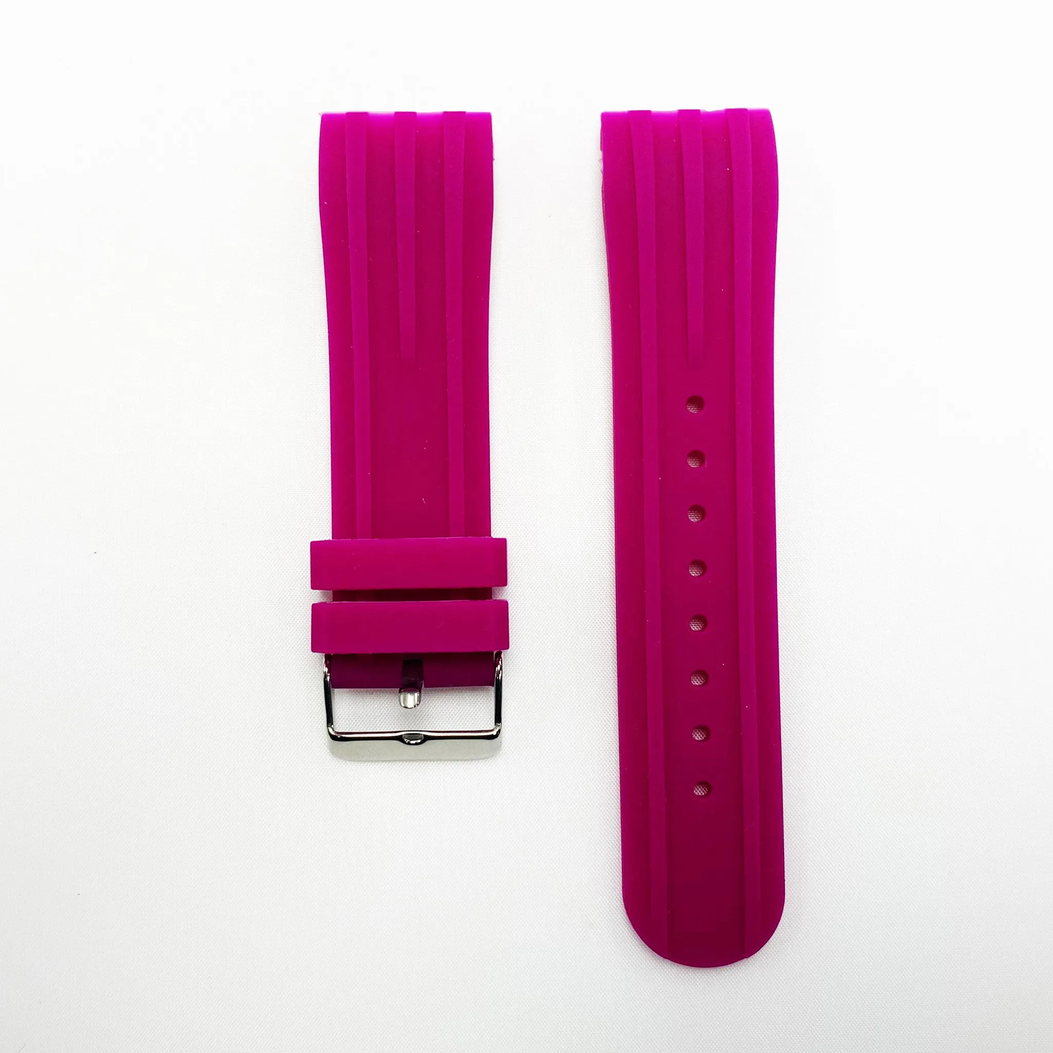 24 MM Special Curve Purple Color Silicone Quick Release Regular Size Watch Strap Steel HR