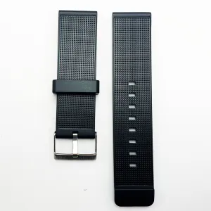 30 MM PVC Textured Watch Band Black Color Quick Release Regular Size Sieko Citizen Watch Strap