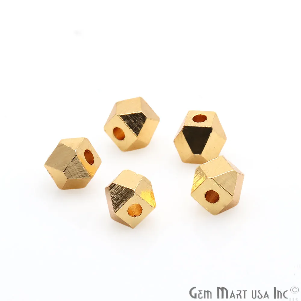 5pc Lot Hexagon Cube Charm, Tiny Cube Beads,