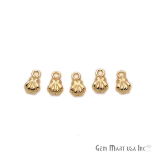 5pc Lot Seashell Finding 9x5mm Gold Plated Jewelry Making Charm