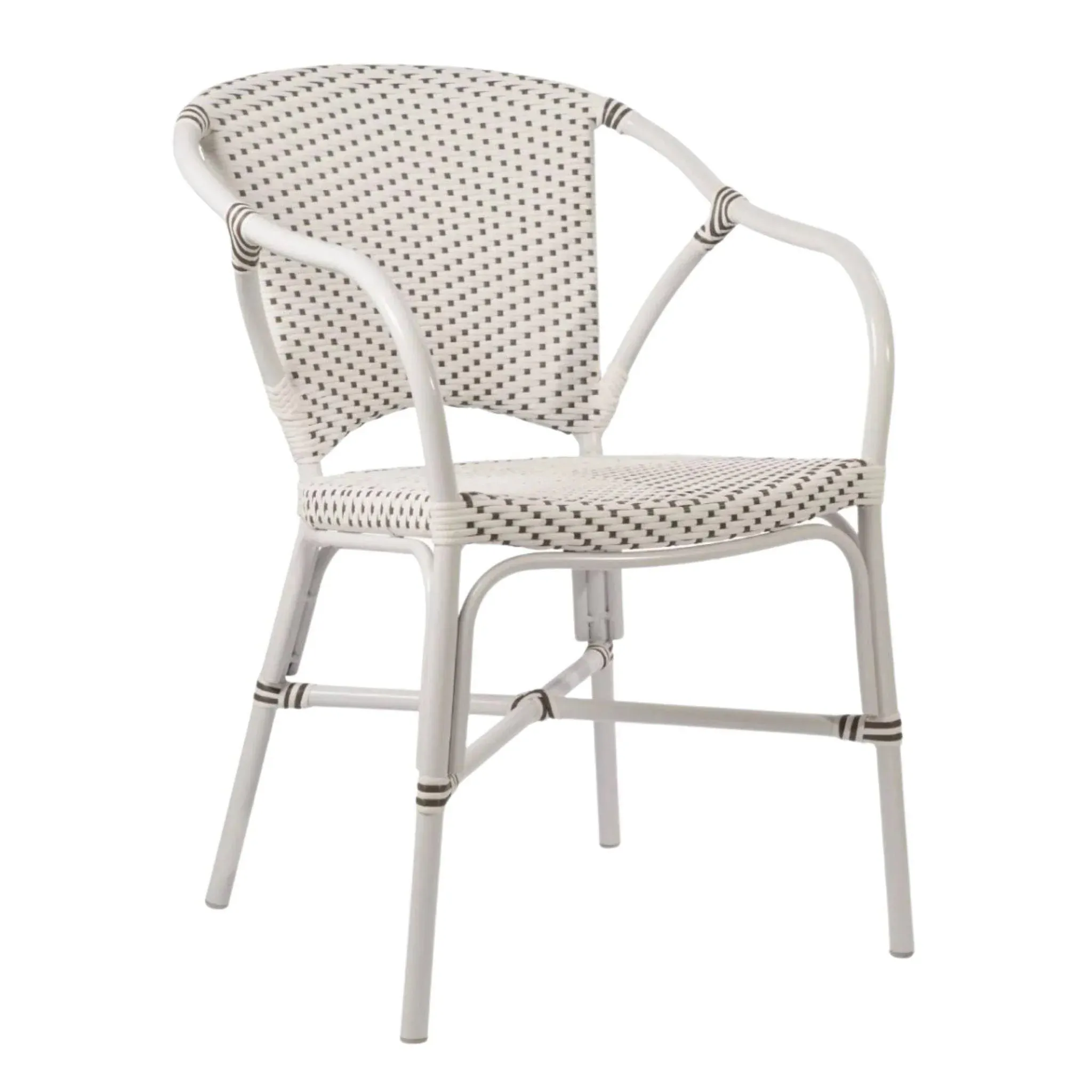 AluRattan™ White Bistro Style Arm Chair