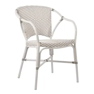 AluRattan™ White Bistro Style Arm Chair