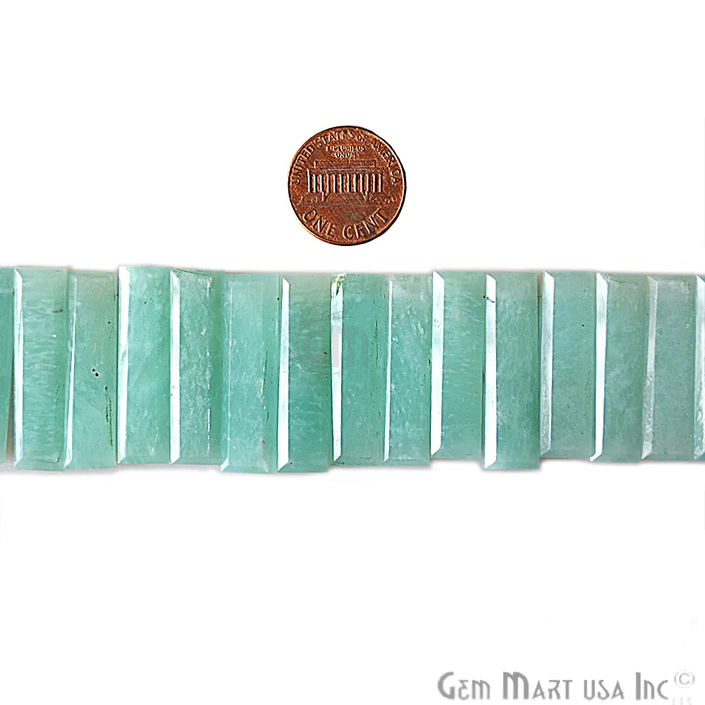 Amazonite Baguette Beads, 8 Inch Gemstone Strands, Drilled Strung Briolette Beads, Baguette Shape, 24x7mm