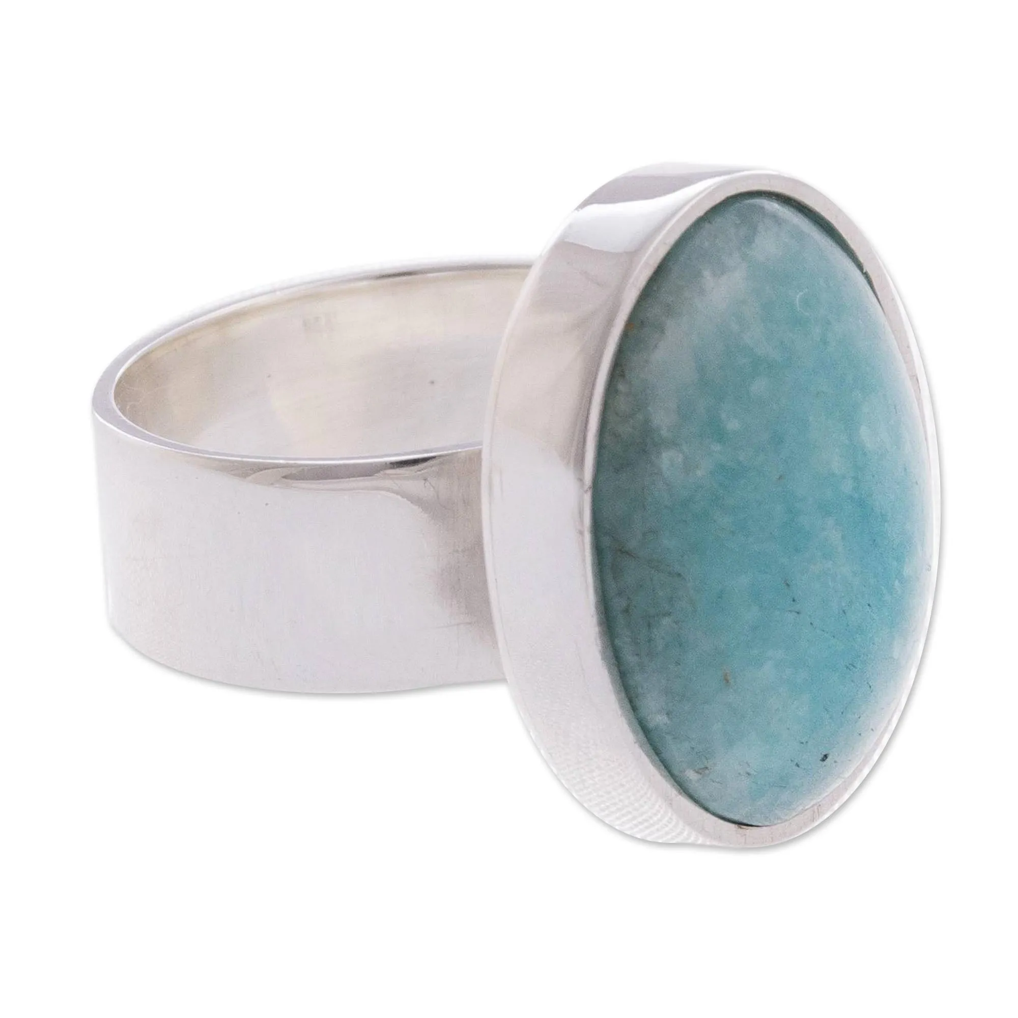 Amazonite Encounter Hand Made Peruvian Sterling Silver Amazonite Cocktail Ring