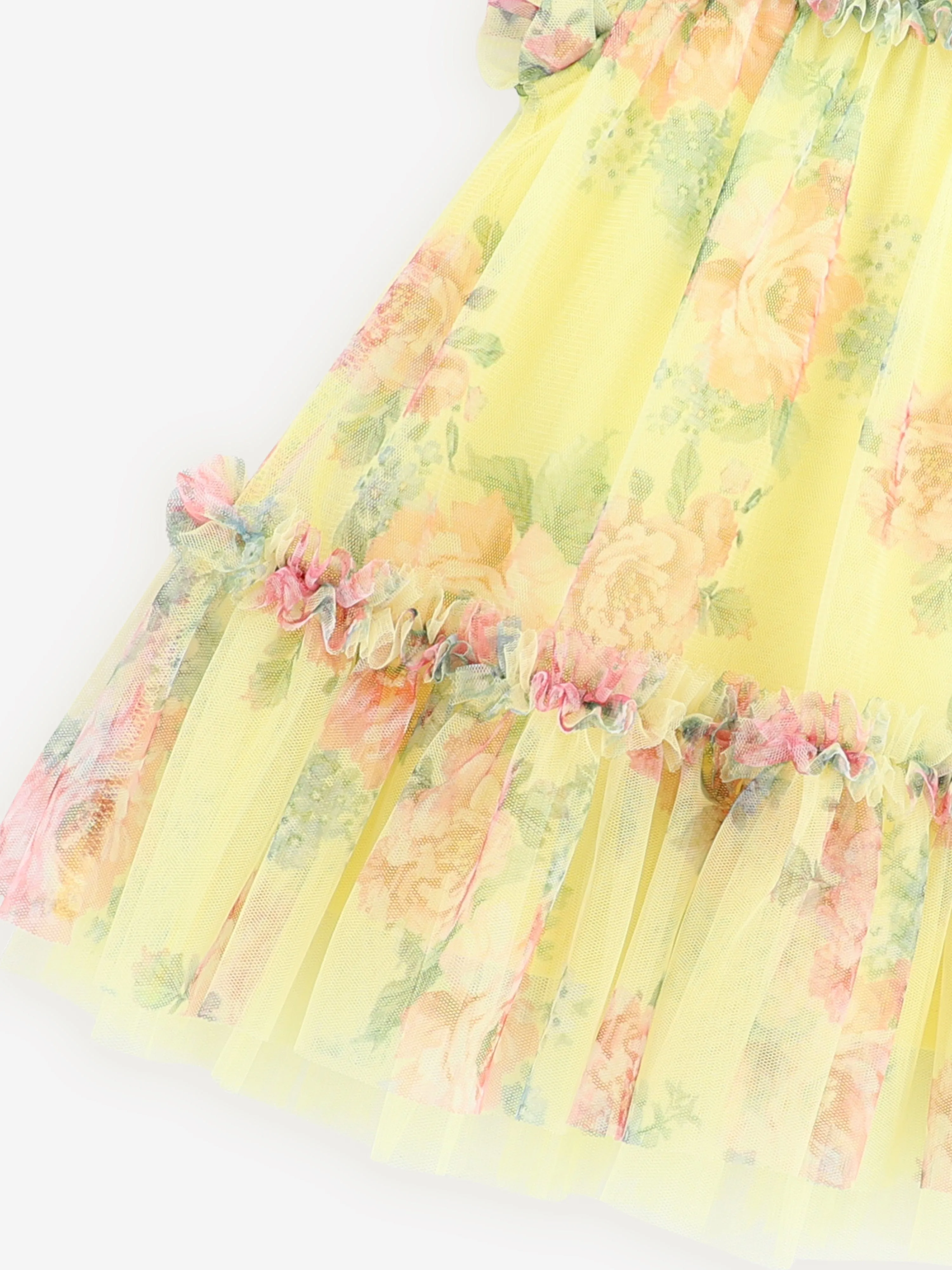 Angels Face Baby Girls Roses Tulle Dress in Yellow