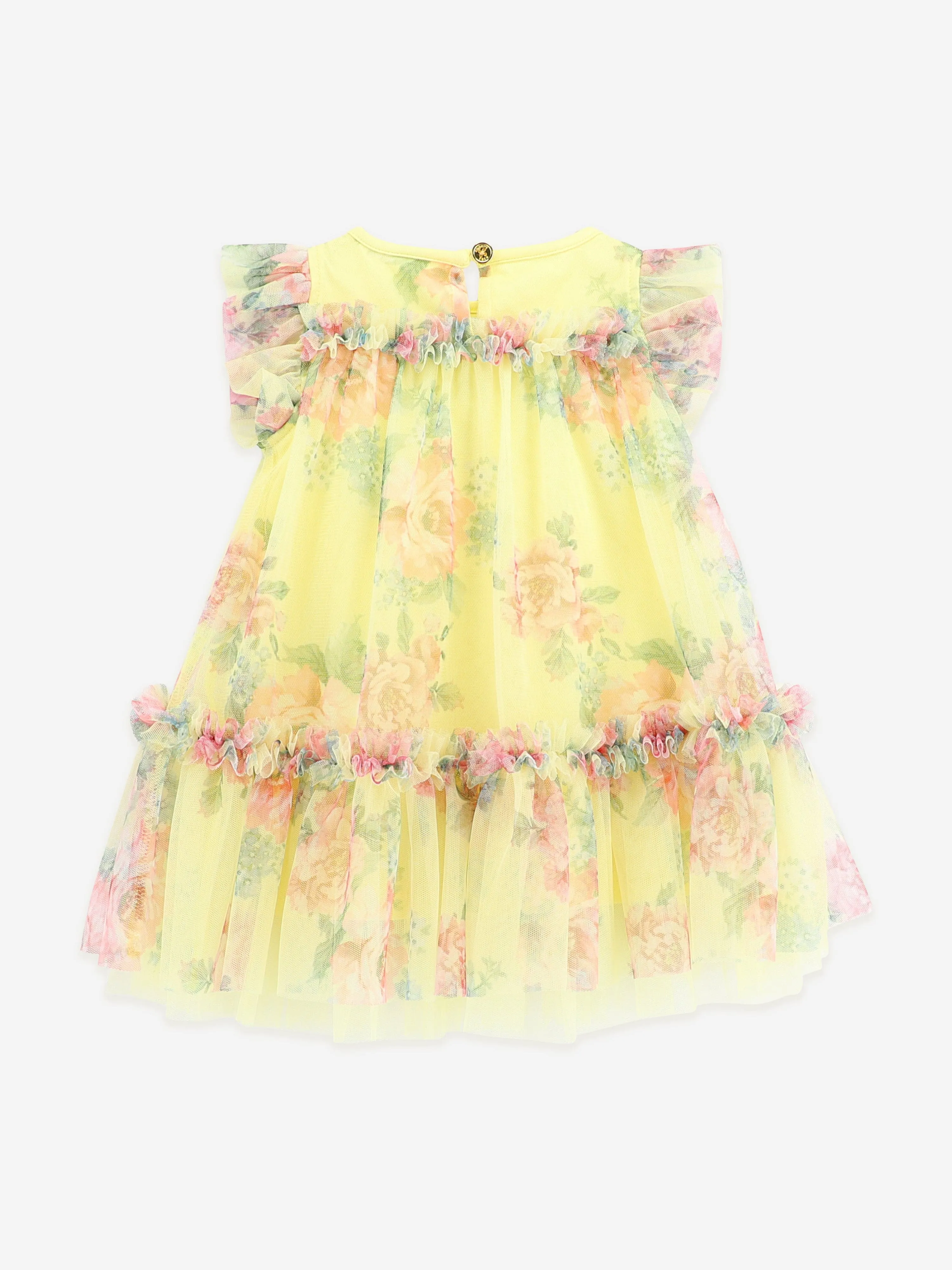 Angels Face Baby Girls Roses Tulle Dress in Yellow