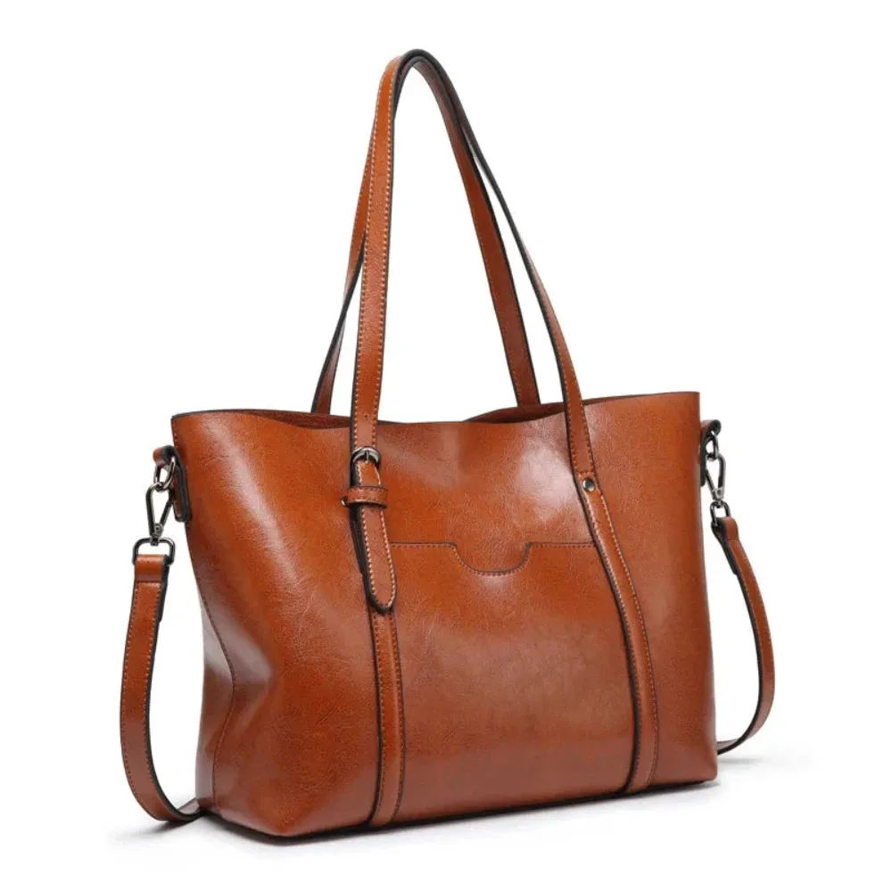 Anna's Luxe Classic | Faux Leather Shoulder Tote