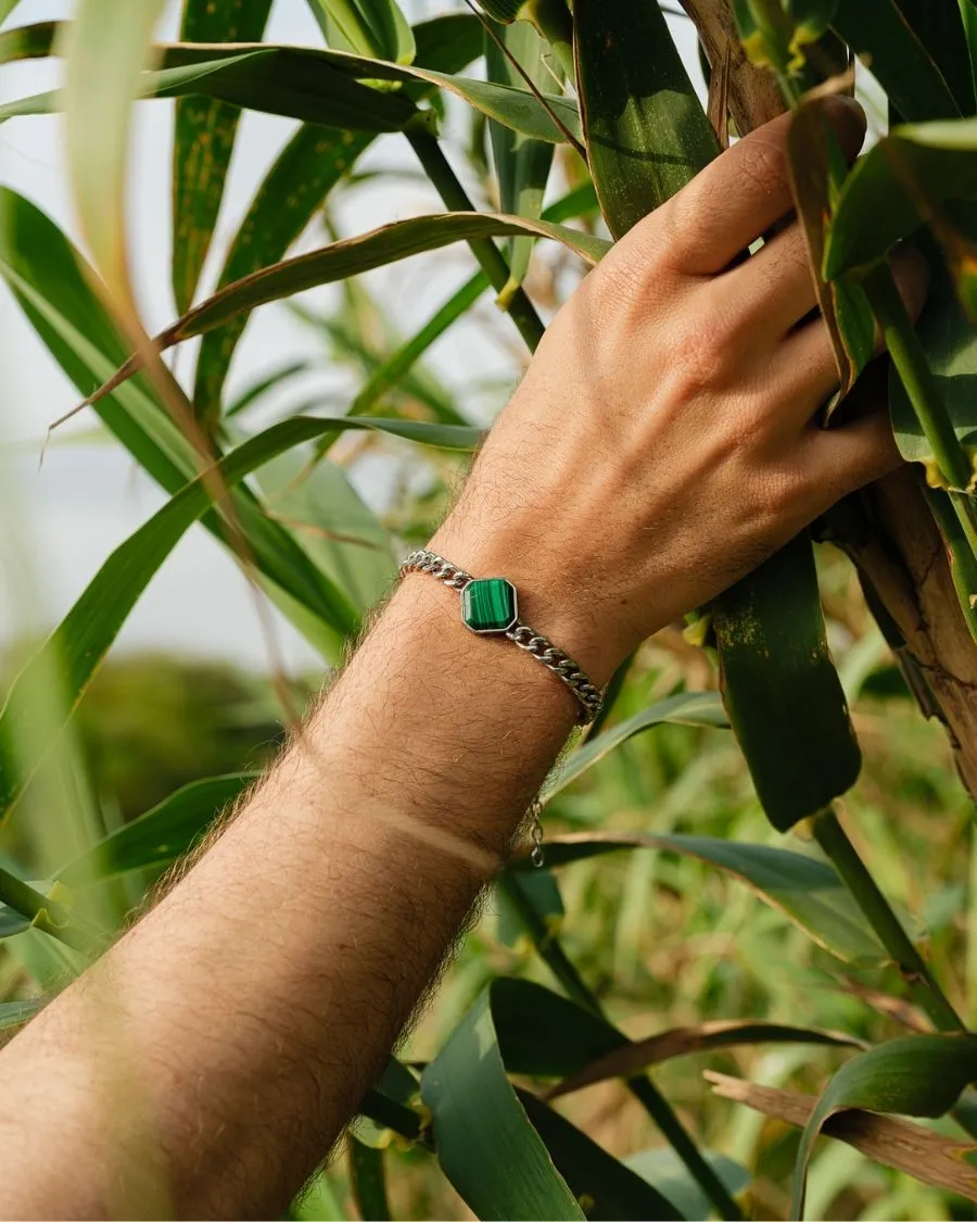 Armband - Malachite - Silber - Für Ihn