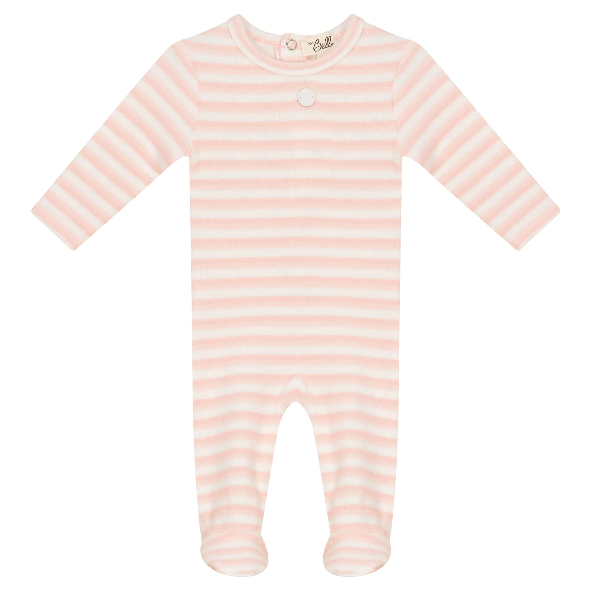 Bebe Bella Pink Stripe Rib Footie