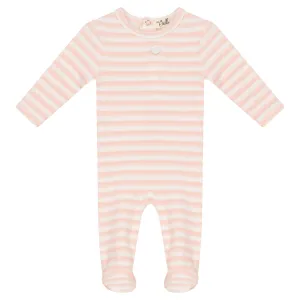 Bebe Bella Pink Stripe Rib Footie