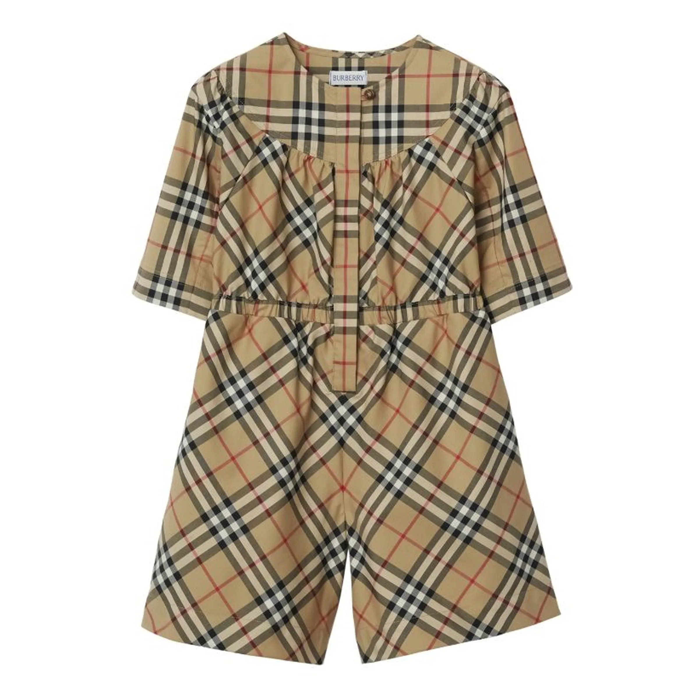 Beige Check Dress