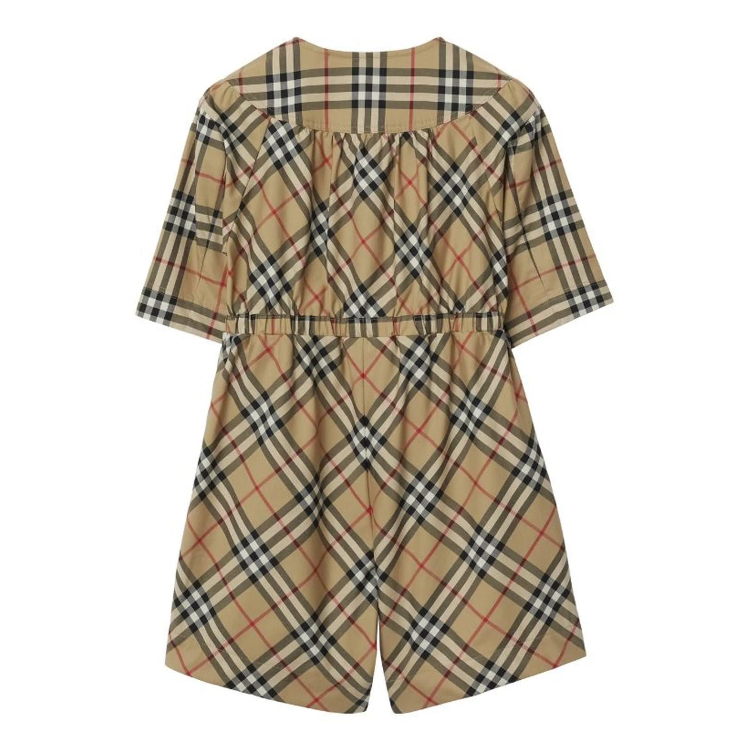 Beige Check Dress