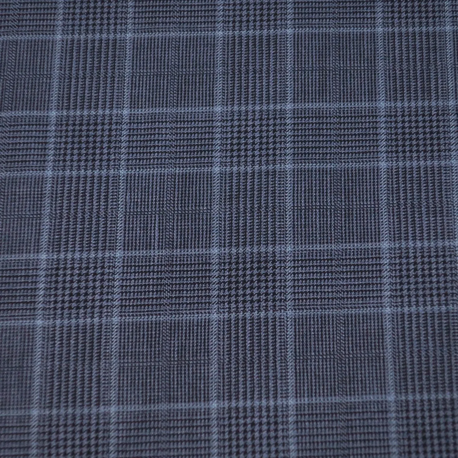 Blue Tartan Loro Piana Linen 55 Linen Wool and Silk Fabric