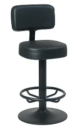 Branson Fully Upholstered Black Seat and Back Bar Stool