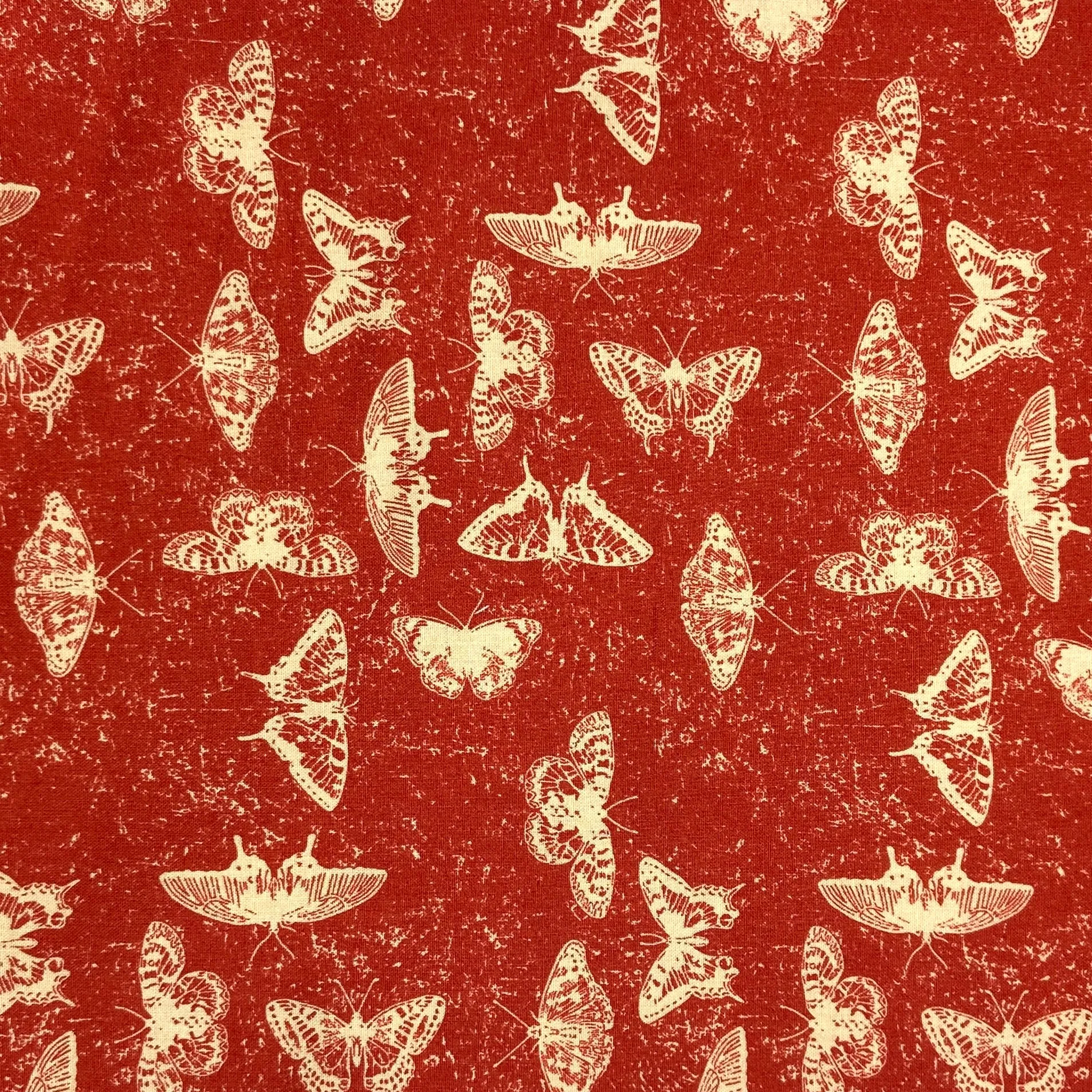 Butterfly Sketch Scarlet | Sanctuary | Quilting Cotton