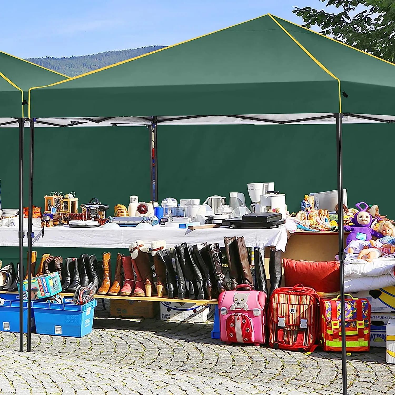 COBIZI 10x10 Pop-Up Outdoor Waterproof  Canopy with 4 Removable Sidewall and Mesh Windows