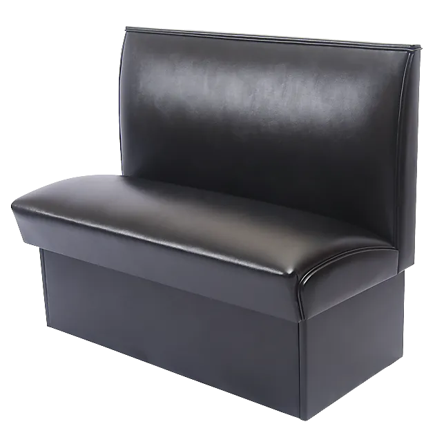 ComfortZone Classic Black Upholstered Restaurant Wall Bench for Commercial Use