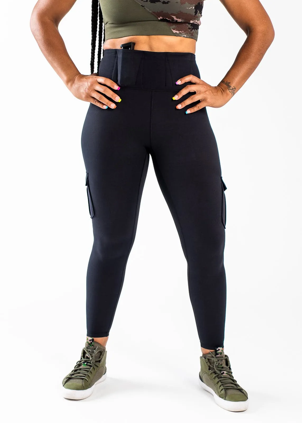 Concealed Carry Leggings With Tactical Pockets | Black