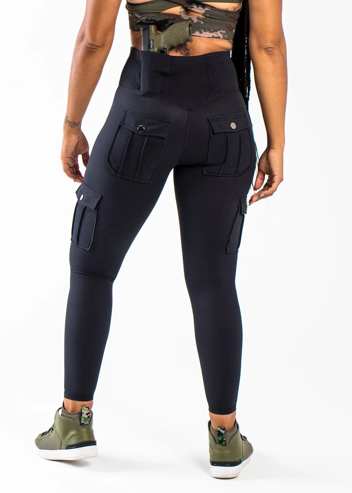 Concealed Carry Leggings With Tactical Pockets | Black