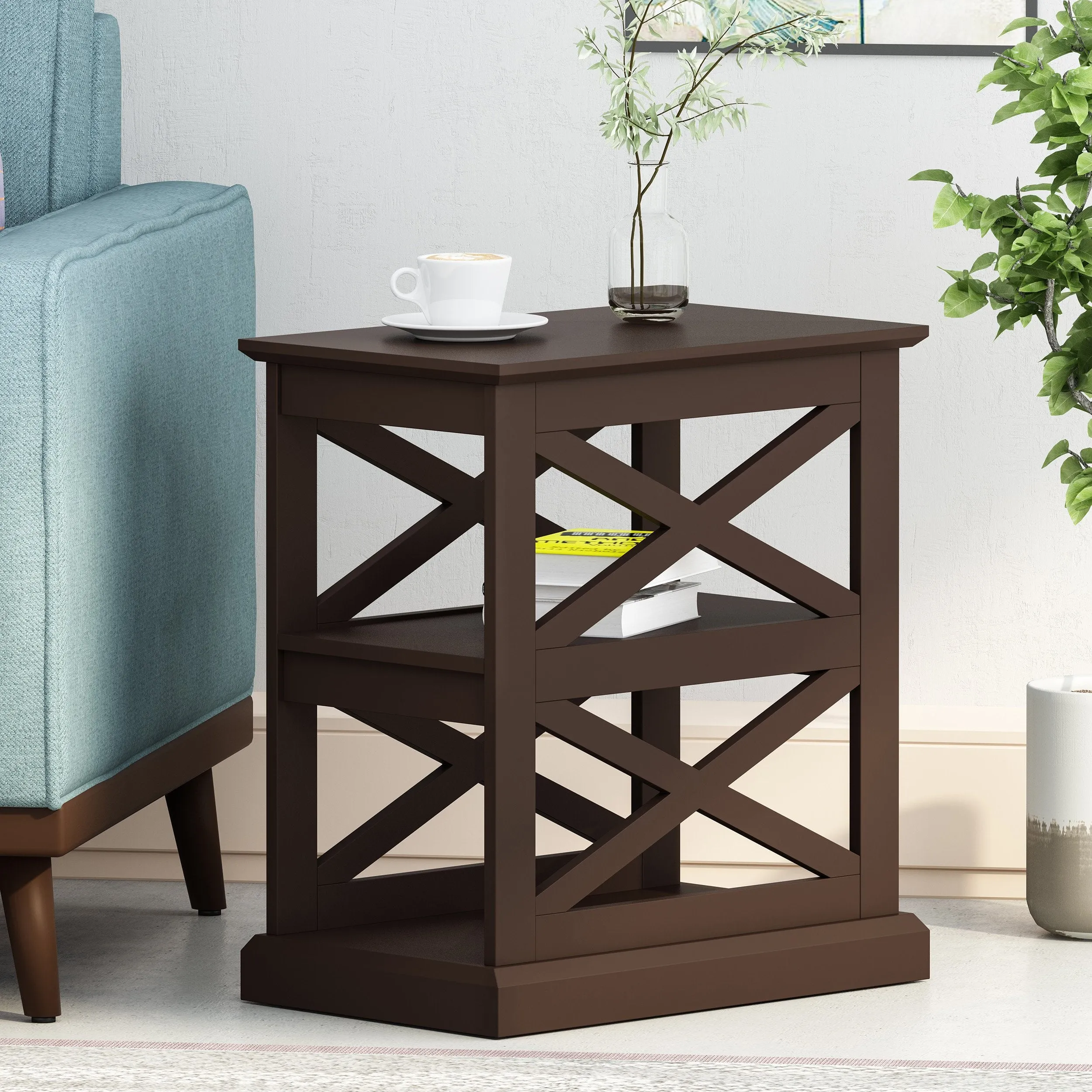 Contemporary 2 Shelf Side Table - NH626413