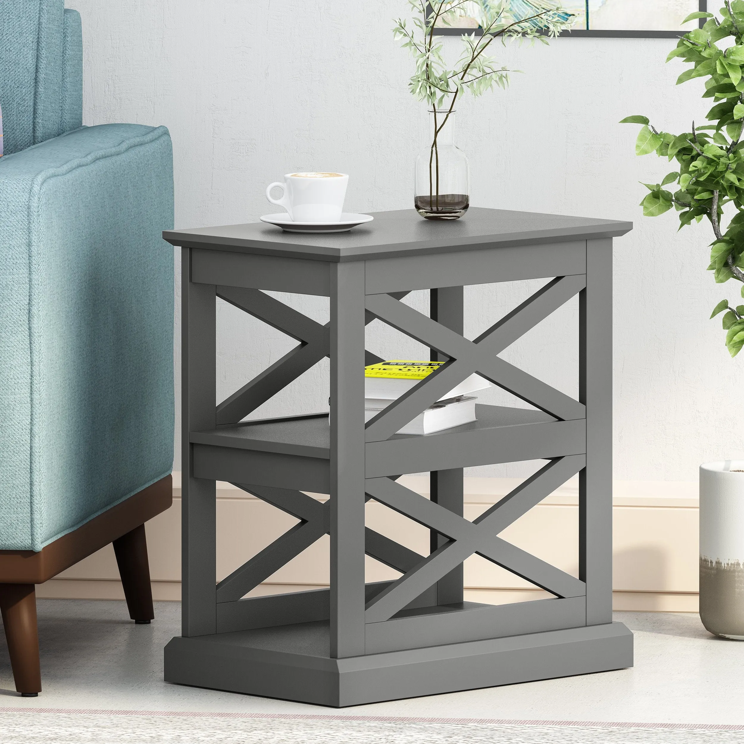 Contemporary 2 Shelf Side Table - NH626413