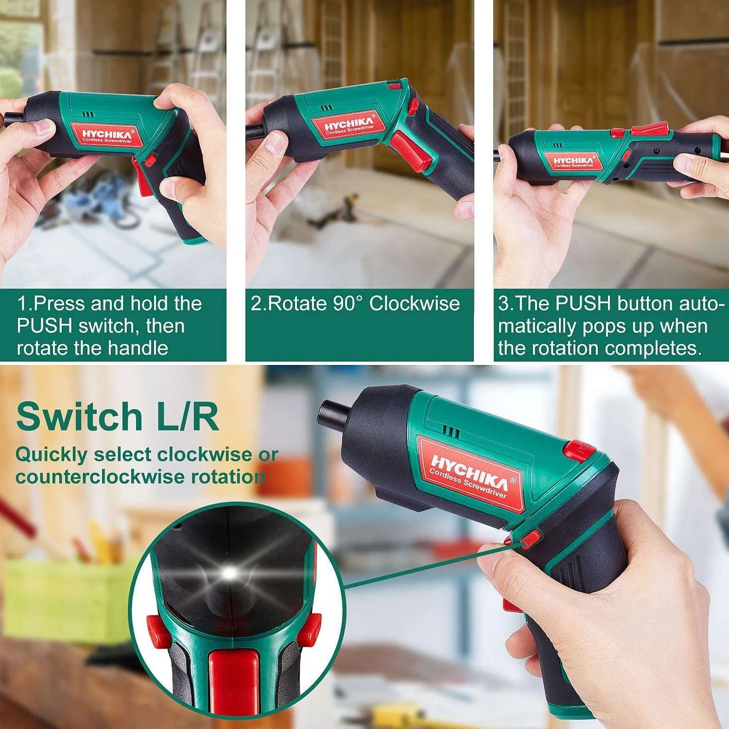 Cordless Screwdriver 6Nm torque, 3.6V,  2000mAh Battery with 20 Accessories