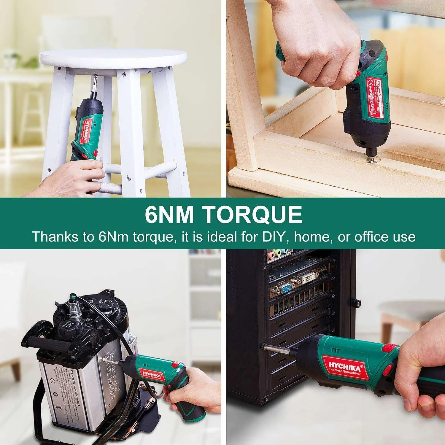 Cordless Screwdriver 6Nm torque, 3.6V,  2000mAh Battery with 20 Accessories