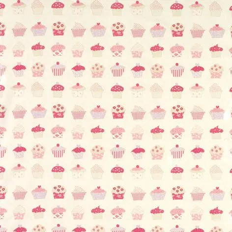 Cupcakes Pink PVC Fabric