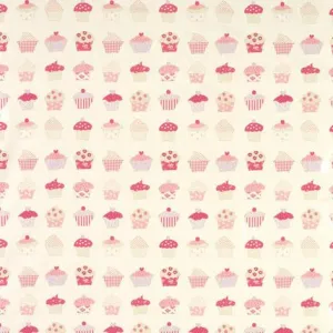 Cupcakes Pink PVC Fabric