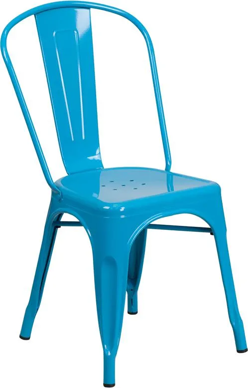 Dodger Blue Finish Tolix Chair Galvanized in-Outdoor Use