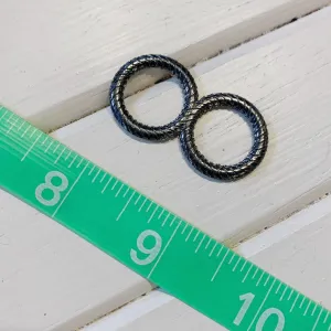 Double O-Ring - 1 5/8"x7/8" - Antique Silver - 1 Piece