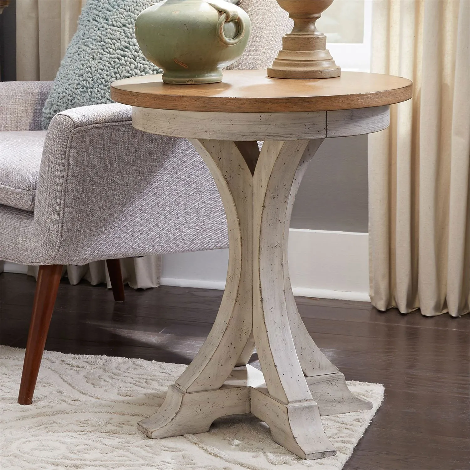 Farmhouse Reimagined Round Chairside Table