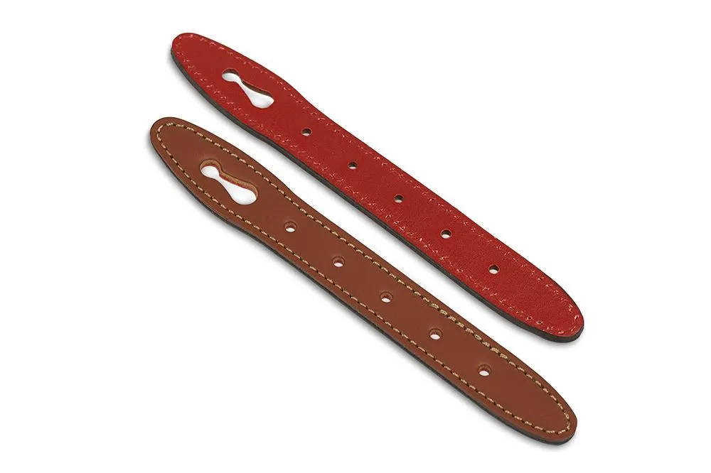 Front Straps - Tan Leather Front / Red Back / Hadley (Pair)