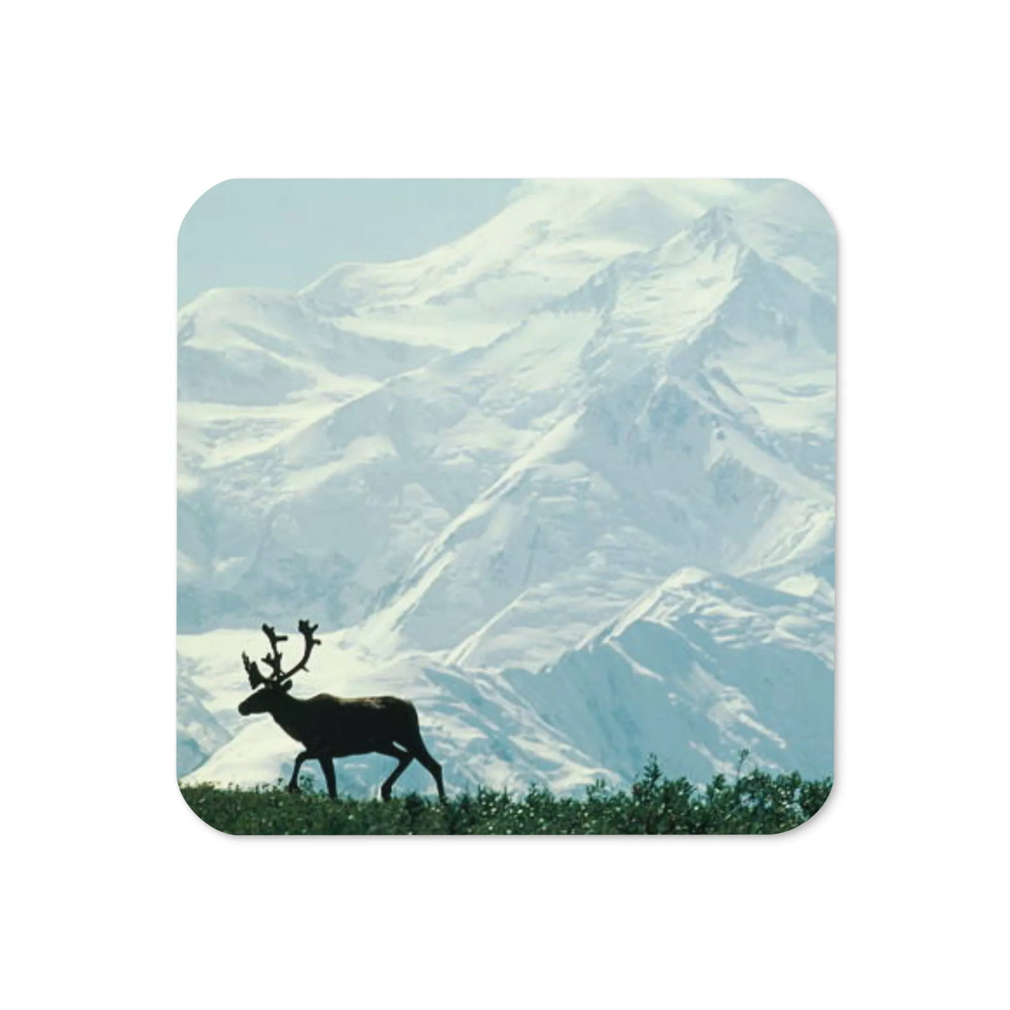 Gloss Coated Cork Backed Coaster - Mountain Range