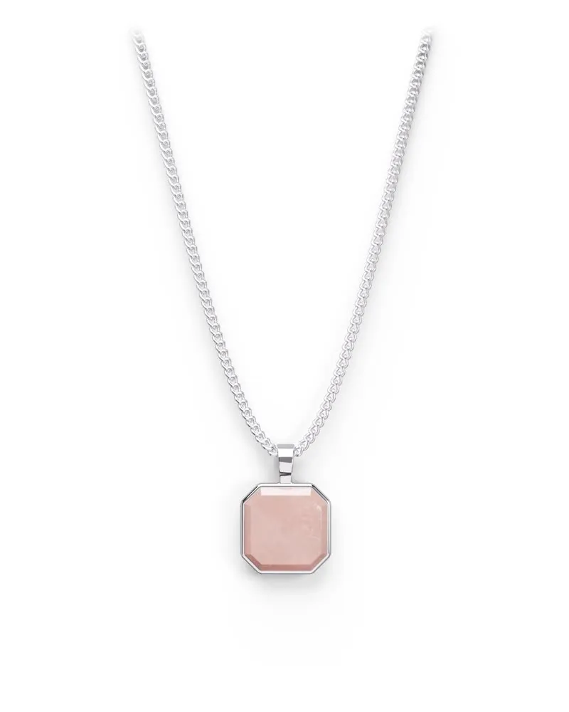 Halskette - Pink Jasper - Silber - Für Sie